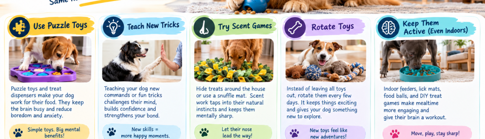 How to Keep Dogs Mentally Stimulated When They're Stuck Indoors